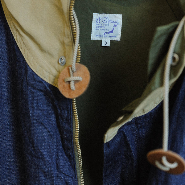 60/40 COVERALL HOODED JACKET - DENIM ONE WASH