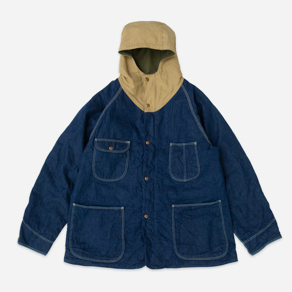 60/40 COVERALL HOODED JACKET - DENIM ONE WASH