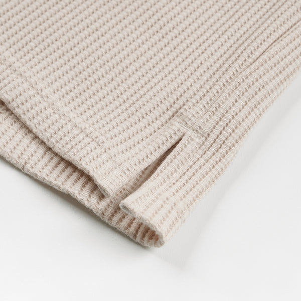 OVERSIZED WAFFLE POCKET T-SHIRT - CREAM