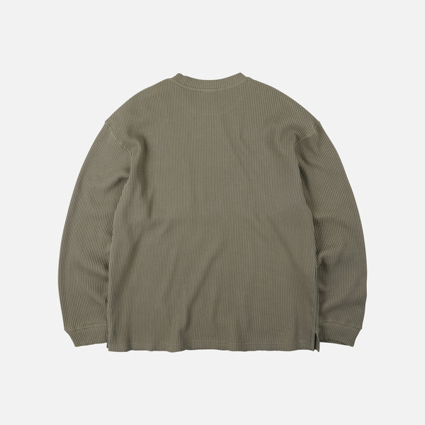 OVERSIZED WAFFLE POCKET T-SHIRT - OLIVE