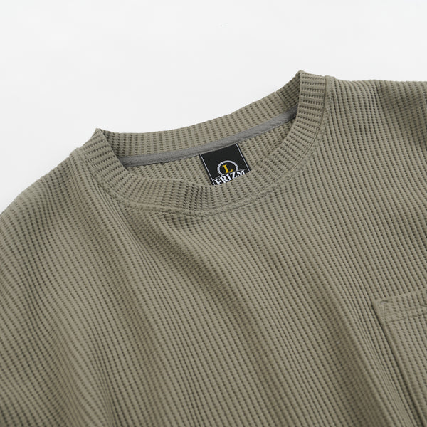 OVERSIZED WAFFLE POCKET T-SHIRT - OLIVE