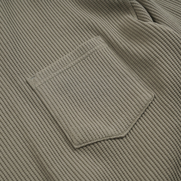 OVERSIZED WAFFLE POCKET T-SHIRT - OLIVE