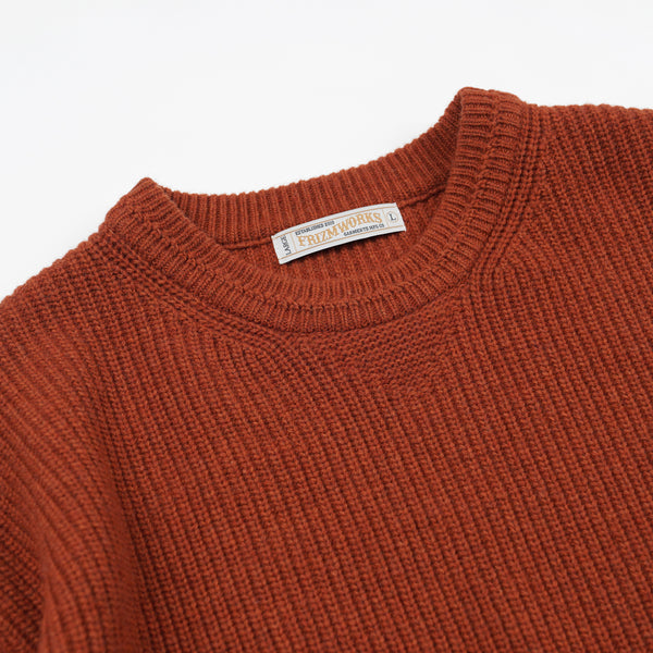 PATCH ROUND PULLOVER KNIT - BRICK