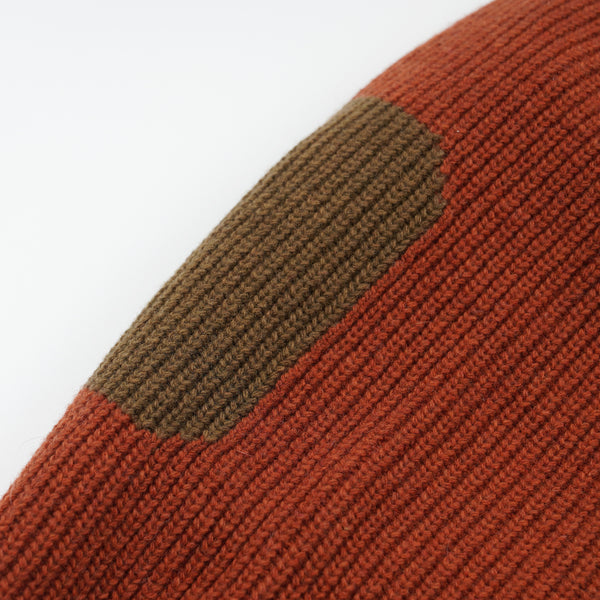 PATCH ROUND PULLOVER KNIT - BRICK