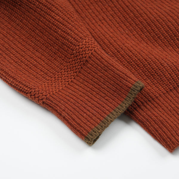 PATCH ROUND PULLOVER KNIT - BRICK