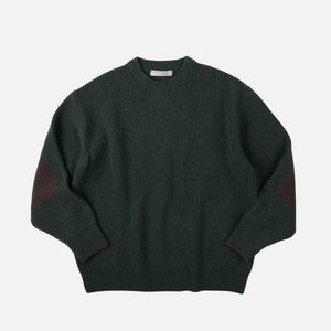 Frizmworks - PATCH ROUND PULLOVER KNIT - FOREST GREEN -  - Main Front View