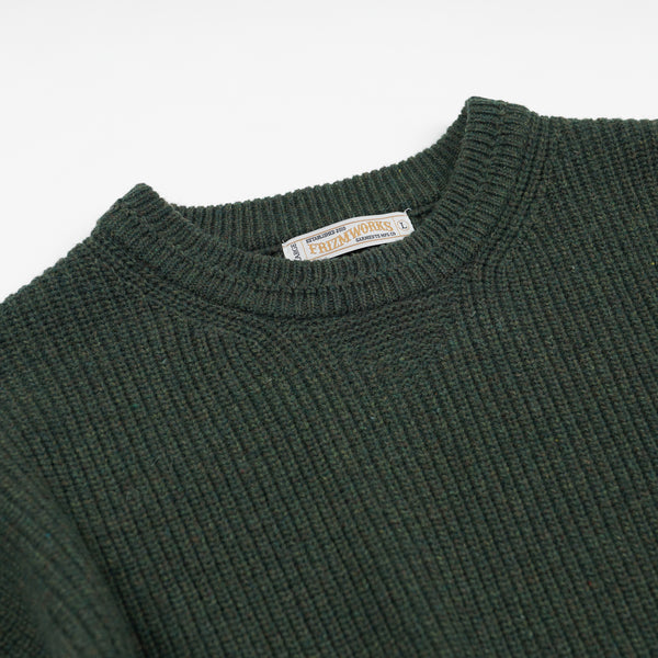 PATCH ROUND PULLOVER KNIT - FOREST GREEN