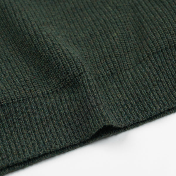 PATCH ROUND PULLOVER KNIT - FOREST GREEN