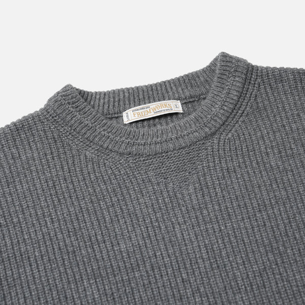 PATCH ROUND PULLOVER KNIT - GREY