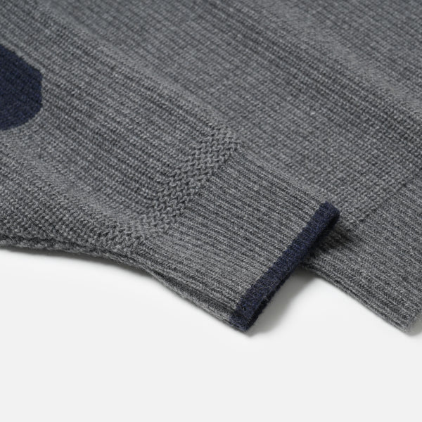 PATCH ROUND PULLOVER KNIT - GREY
