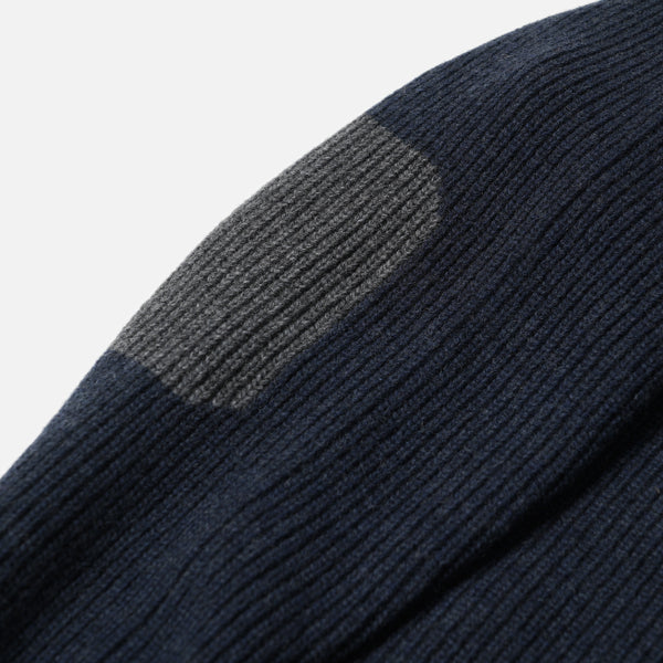 PATCH ROUND PULLOVER KNIT - NAVY