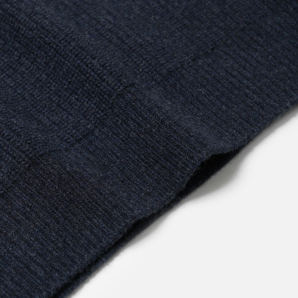 PATCH ROUND PULLOVER KNIT - NAVY