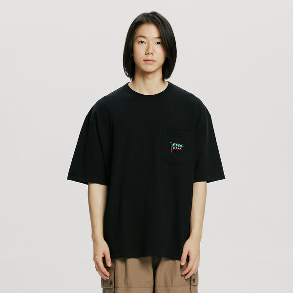 PENNANT POCKET TEE - BLACK