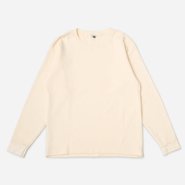 WAFFLE THERMAL LONG SLEEVE TEE - CREAM