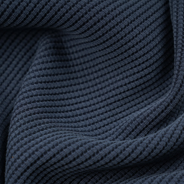 PIGMENT DYEING WAFFLE L/S T-SHIRT - BLUE