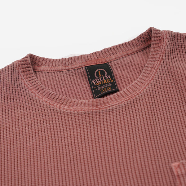 PIGMENT DYEING WAFFLE L/S T-SHIRT - PINK
