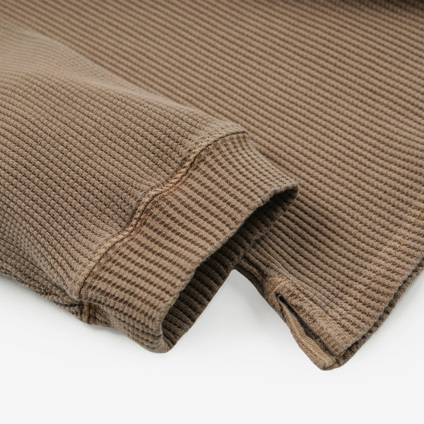 PIGMENT DYEING WAFFLE LS T-SHIRT - TAN