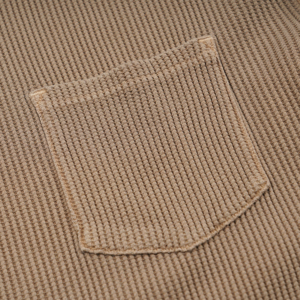 PIGMENT DYEING WAFFLE LS T-SHIRT - TAN