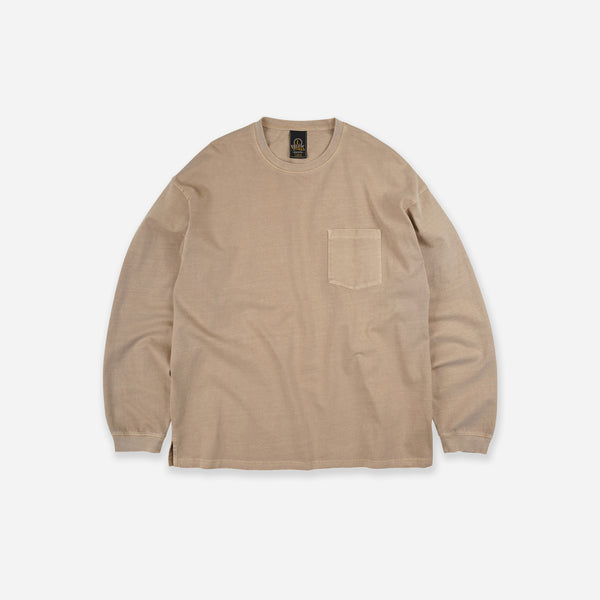 PIGMENT POCKET LS T-SHIRT - BEIGE