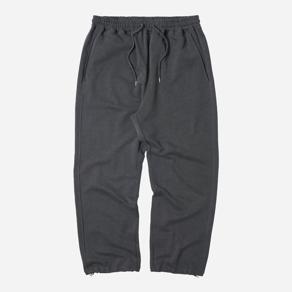 PIGMENT DYE TERRY TRACK PANTS - CHARCOAL