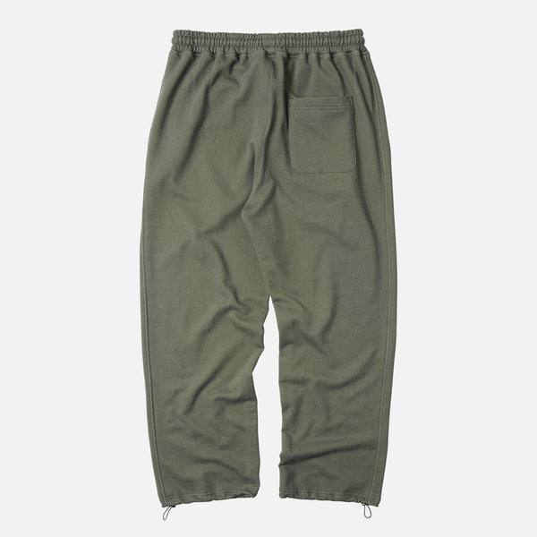 PIGMENT DYE TERRY TRACK PANTS - OLIVE