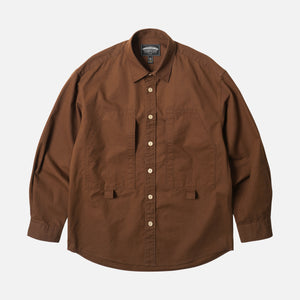 Frizmworks - POCKET LOOP WORK SHIRT - BROWN -  - Main Front View