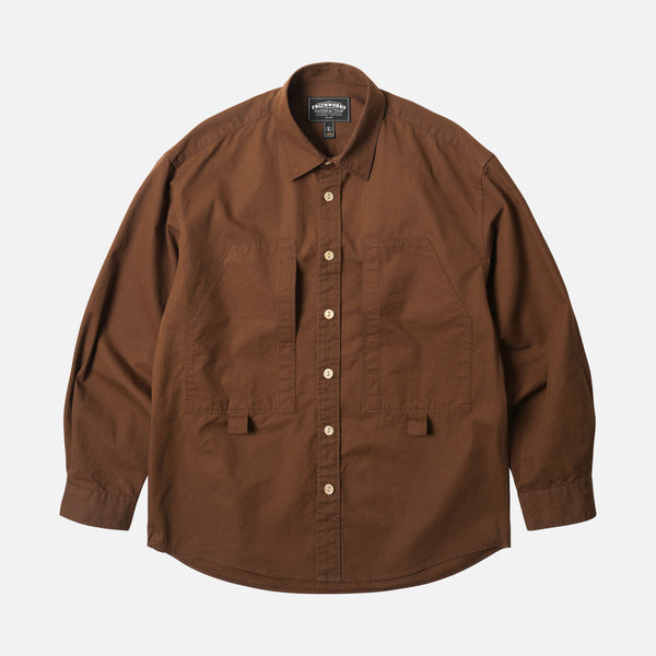 POCKET LOOP WORK SHIRT - BROWN