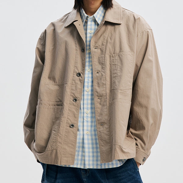 RELAXED COVERALL JACKET - BEIGE