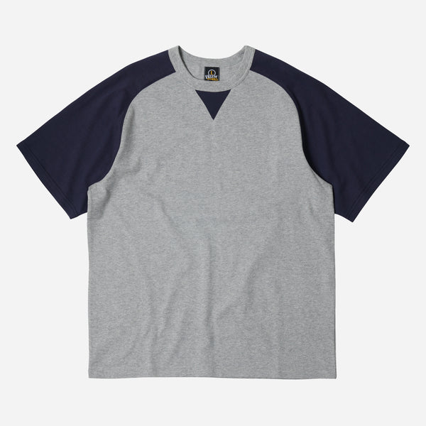 ROUNDED RAGLAN HALF TEE - NAVY