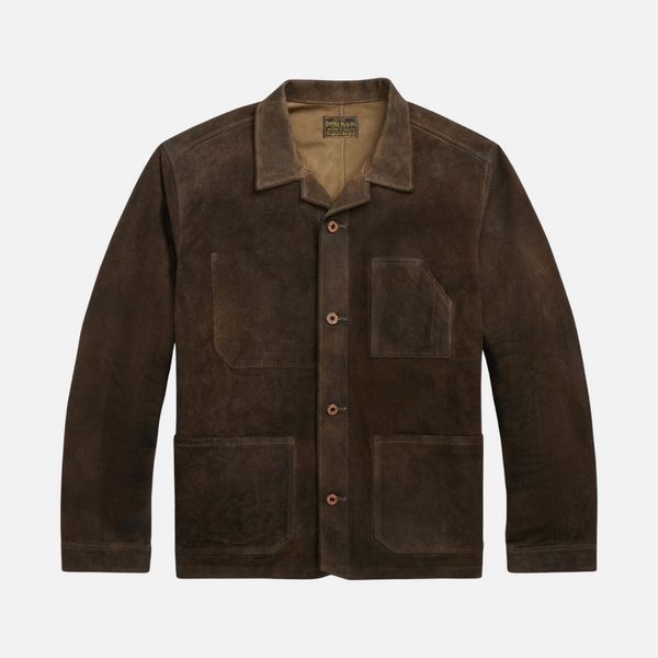 KENMARE SUEDE SHIRT JACKET - VINTAGE BROWN