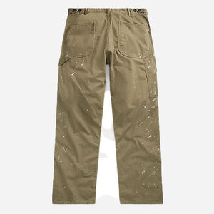 Double RL By Ralph Lauren - N3 WORN IN STRAIGHT LEG CARPENTER PANT - OLIVE -  - Main Front View