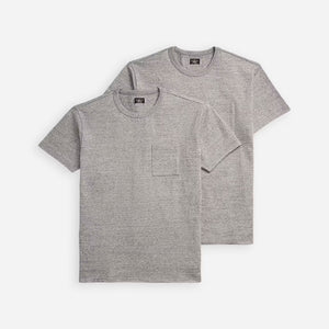 Double RL By Ralph Lauren - RRL Jersey Pocket T-Shirt Two-Pack Grey -  - Main Front View