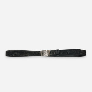Double RL By Ralph Lauren - COLEMAN LEATHER BELT - BLACK -  - Alternative View 1