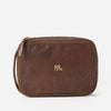 Double RL By Ralph Lauren - LARGE LEATHER TRAVEL POUCH - BROWN -  - Main Front View