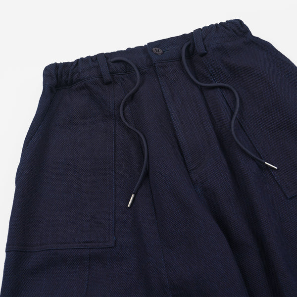 SASHIKO DENIM BALLOON PANTS - INDIGO