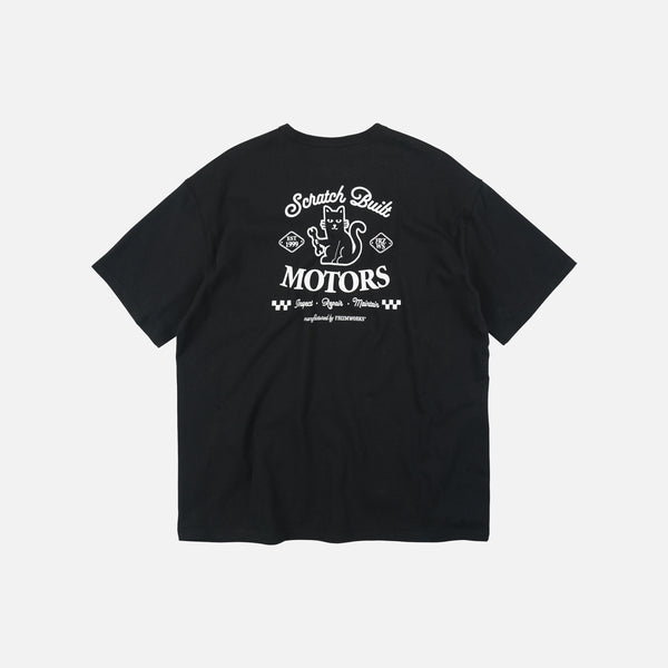 SCRATCH BUILT MOTORS HALF T-SHIRT - BLACK