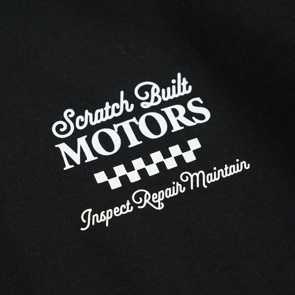 SCRATCH BUILT MOTORS HALF T-SHIRT - BLACK
