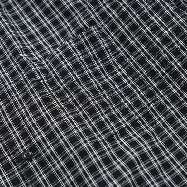 SEERSUCKER CHECKED SHIRT - BLACK