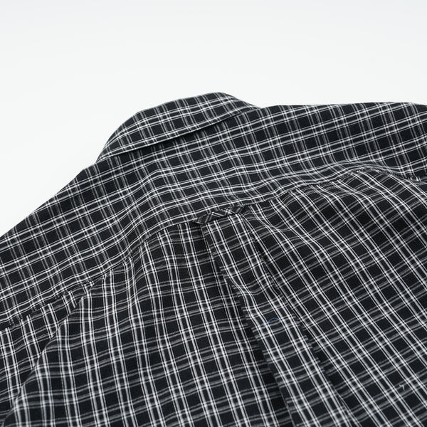 SEERSUCKER CHECKED SHIRT - BLACK