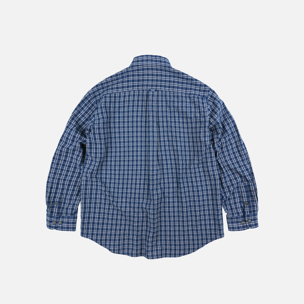 SEERSUCKER CHECKED SHIRT - BLUE