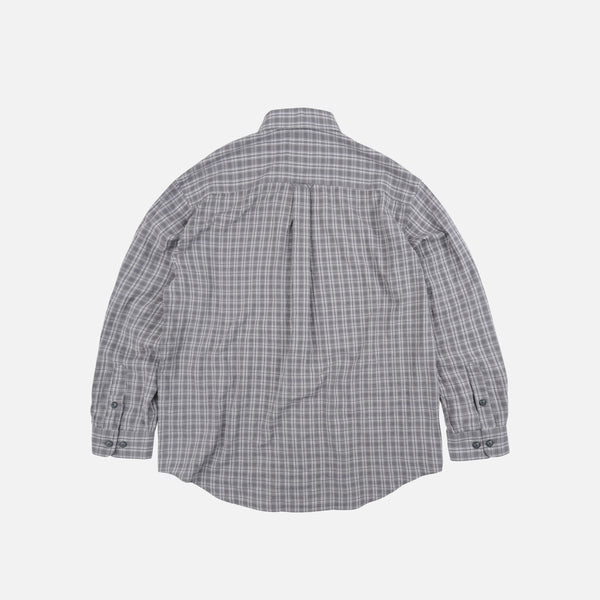 SEERSUCKER CHECKED SHIRT - GRAY