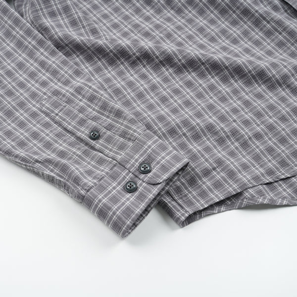 SEERSUCKER CHECKED SHIRT - GRAY