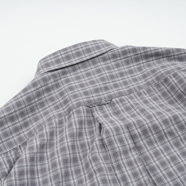 SEERSUCKER CHECKED SHIRT - GRAY