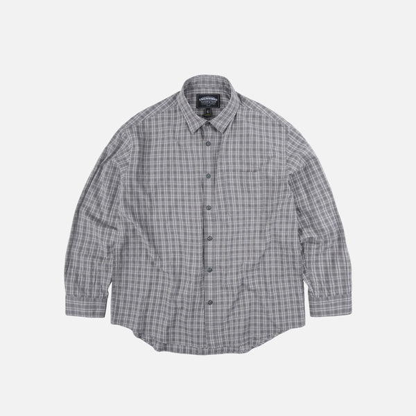 SEERSUCKER CHECKED SHIRT - GRAY