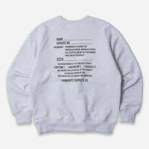 Frizmworks - SERVICE LABEL SWEATSHIRT - WHITE MELANGE -  - Alternative View 1