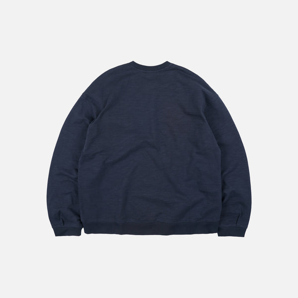SLUB HENLEY L/S T-SHIRT - NAVY