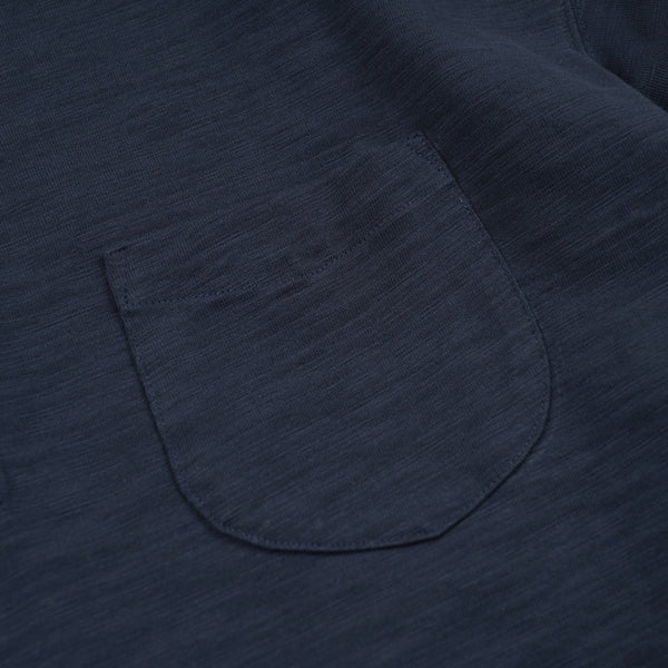 SLUB HENLEY L/S T-SHIRT - NAVY