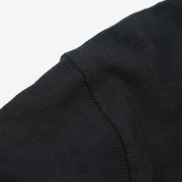 SLUB POCKET HALF T-SHIRT - BLACK