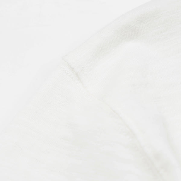 SLUB POCKET HALF T-SHIRT - WHITE