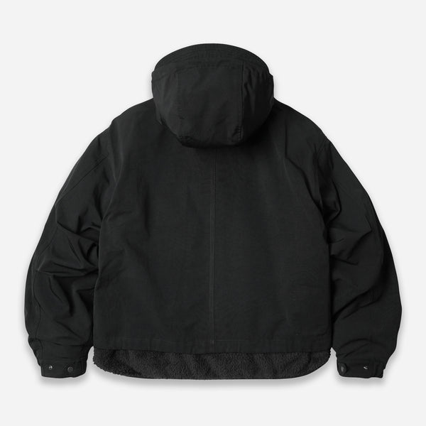 SMOCK HOODED 2 IN 1 PARKA JACKET - BLACK